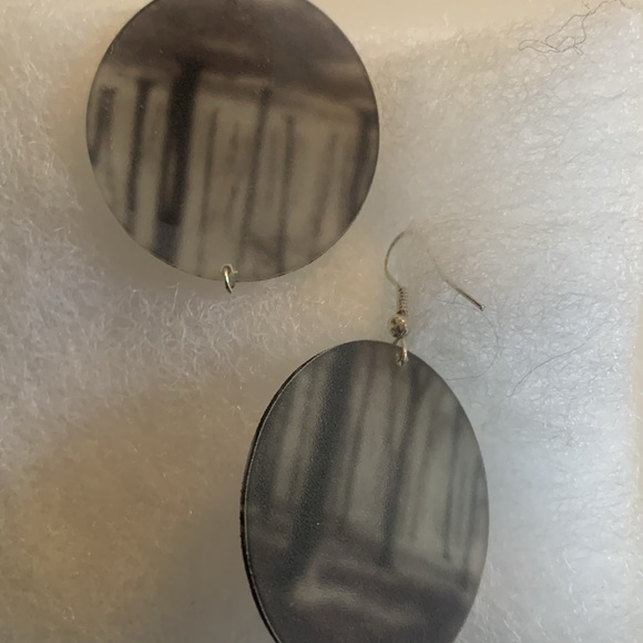 Forest scene resin and sterling silver earrings - Picture 2 of 5